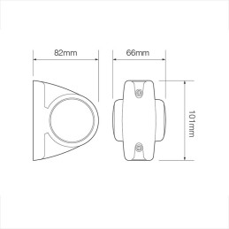 Käru LED ääretuli, punane/valge, 12V/24V